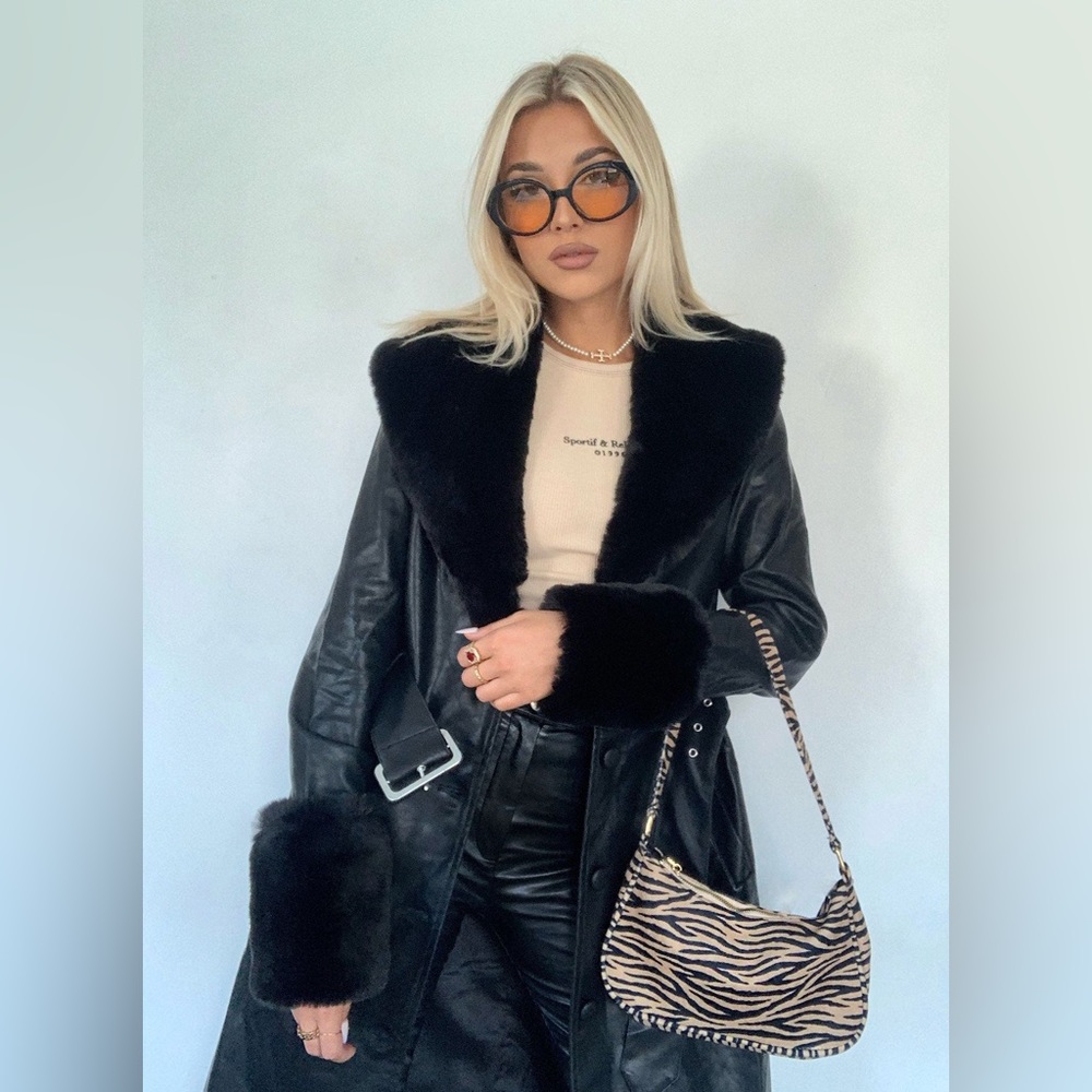 Princess Polly - Brooklyn Faux Leather Long Coat